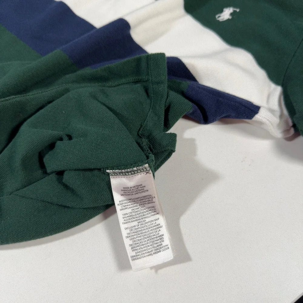 Polo Ralph Lauren Polo Shirt Mens M Green Excellent Custom Slim Fit Colorblock